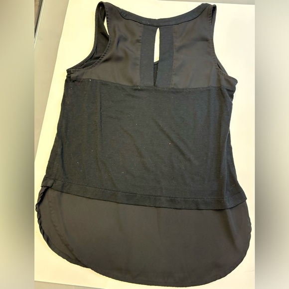 Dynamite vneck black soft sleeveless tank w silky layer top women's size Small - Picture 5 of 10